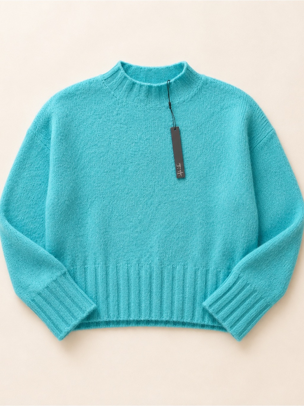 Turquoise Crewneck Sweater - Women's Cozy Knit